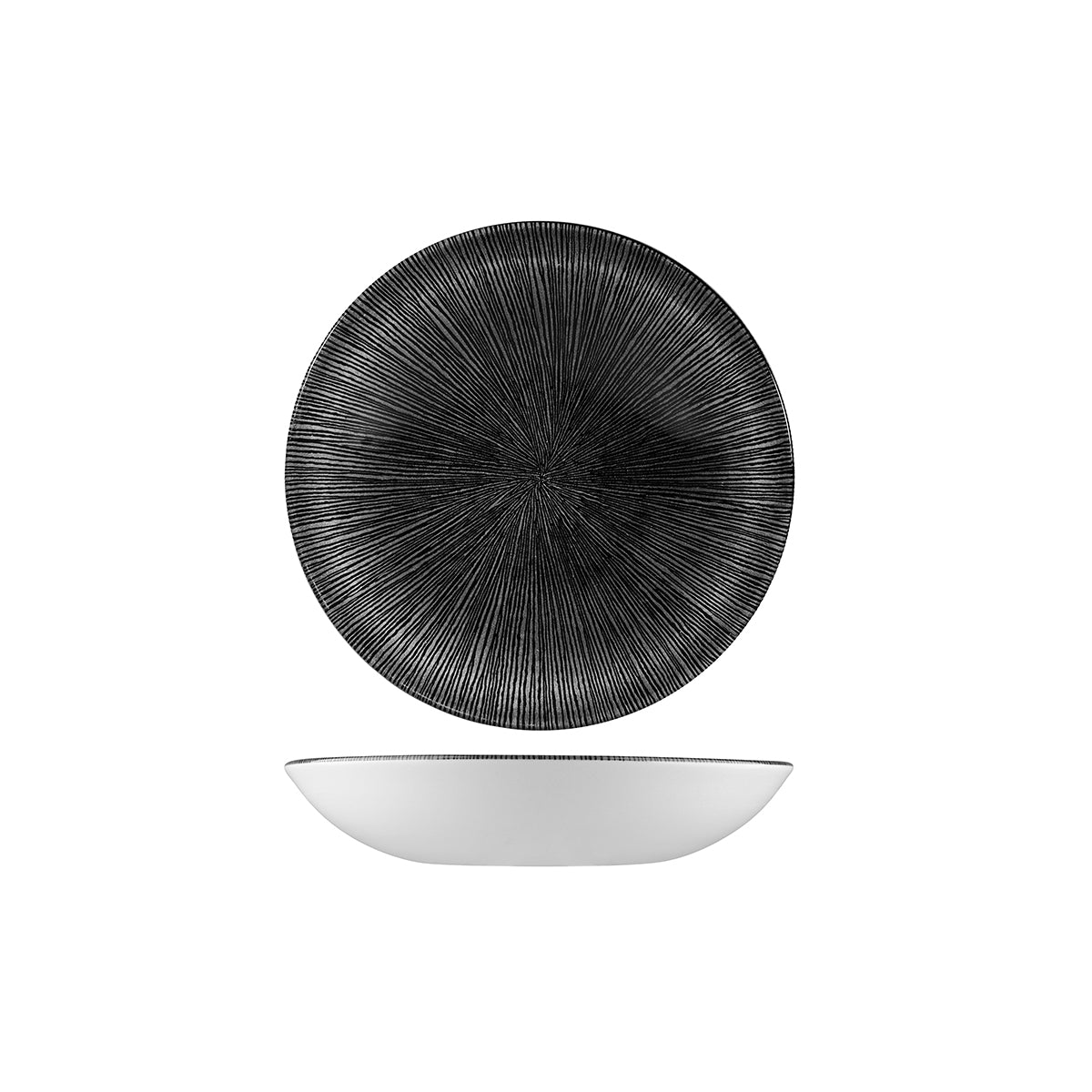 72.9976618.AB Churchill Studio Prints Agano Black Round Coupe Bowl 182mm / 426ml Globe Importers Adelaide Hospitality Supplies