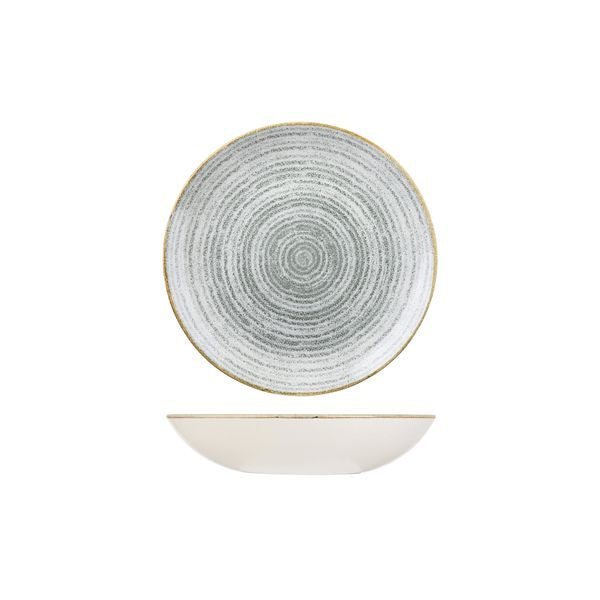 72.9976618.G Churchill Studio Prints Homespun Stone Grey Round Coupe Bowl 182mm / 426ml Globe Importers Adelaide Hospitality Supplies