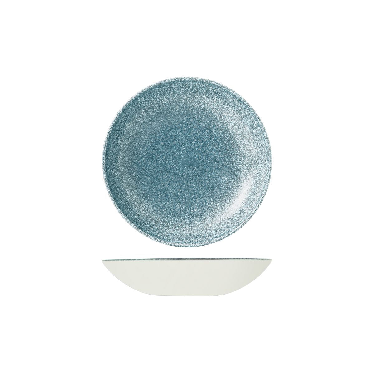 72.9976618.TB Churchill Studio Prints Raku Topaz Blue Round Coupe Bowl 182mm / 426ml Globe Importers Adelaide Hospitality Supplies