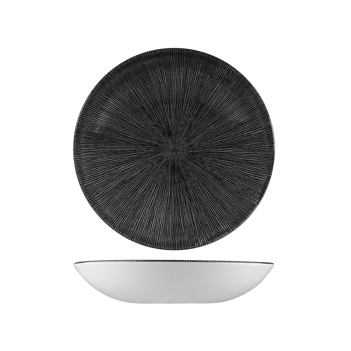 72.9976625.AB Churchill Studio Prints Agano Black Round Coupe Bowl 248mm / 1136ml Globe Importers Adelaide Hospitality Supplies