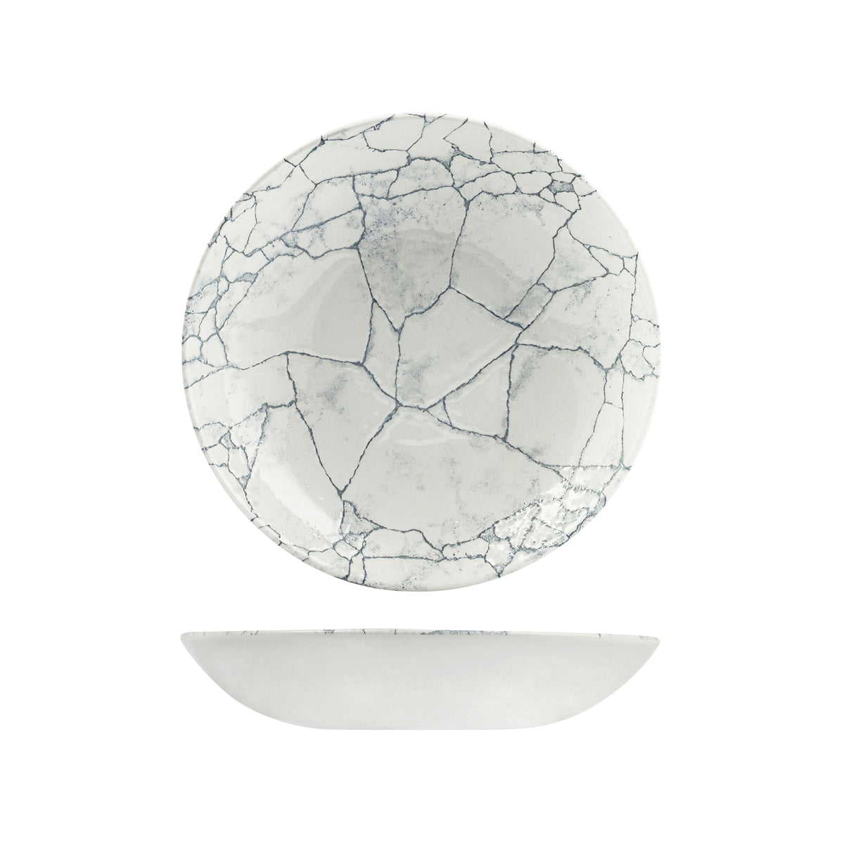 72.9976625.GK Churchill Studio Prints Kintsugi Pearl Grey Round Coupe Bowl 248mm / 1136ml Globe Importers Adelaide Hospitality Supplies