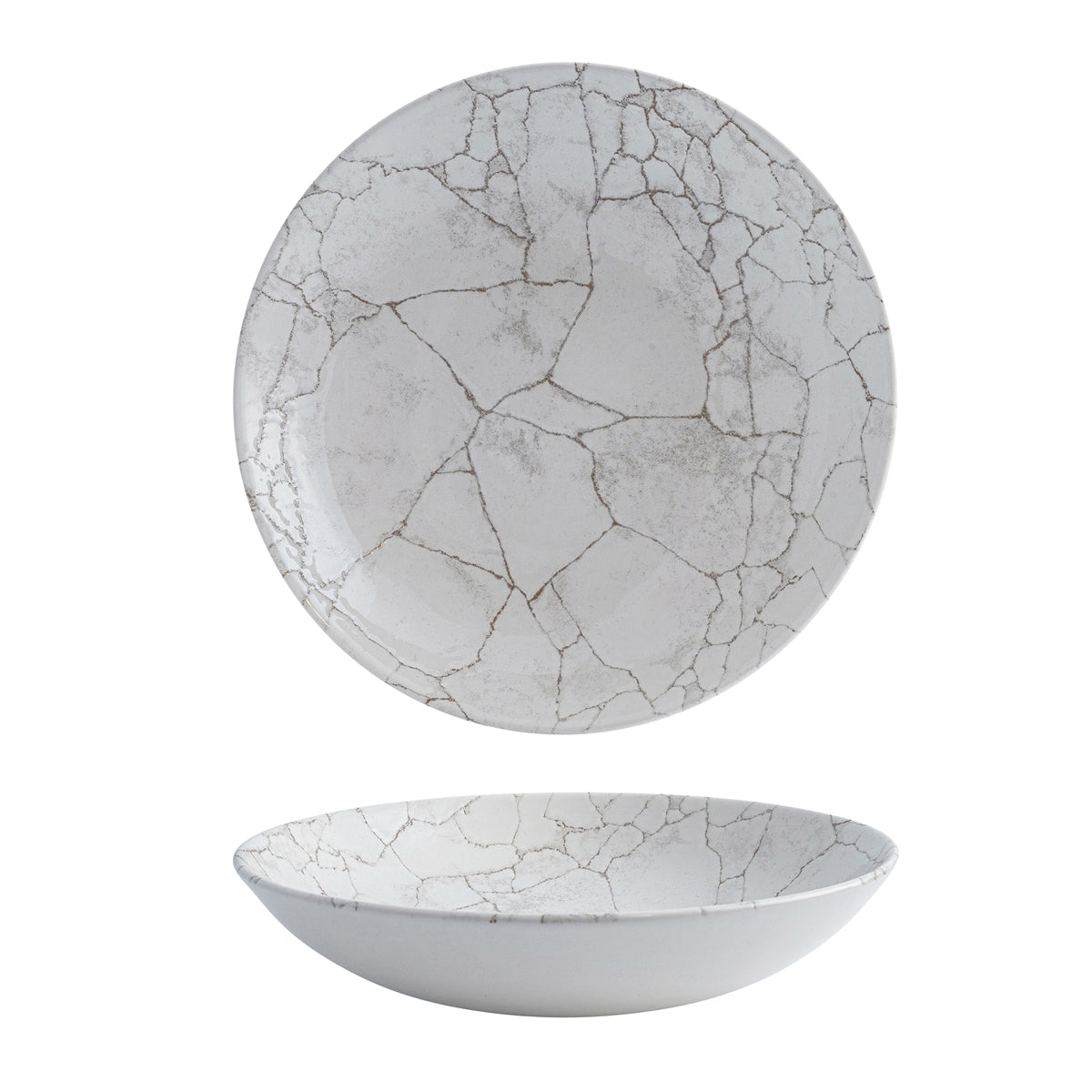 72.9976625.K Churchill Studio Prints Kintsugi Agate Grey Round Coupe Bowl 248mm / 1136ml Globe Importers Adelaide Hospitality Supplies