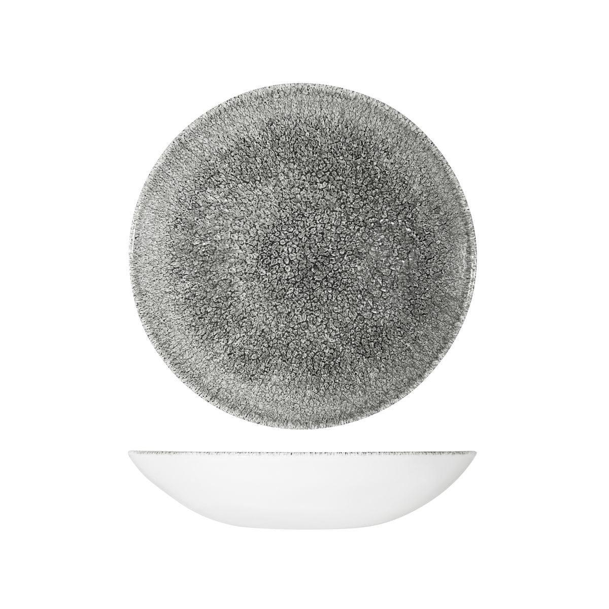 72.9976625.QB Churchill Studio Prints Raku Quartz Black Round Coupe Bowl 248mm / 1136ml Globe Importers Adelaide Hospitality Supplies