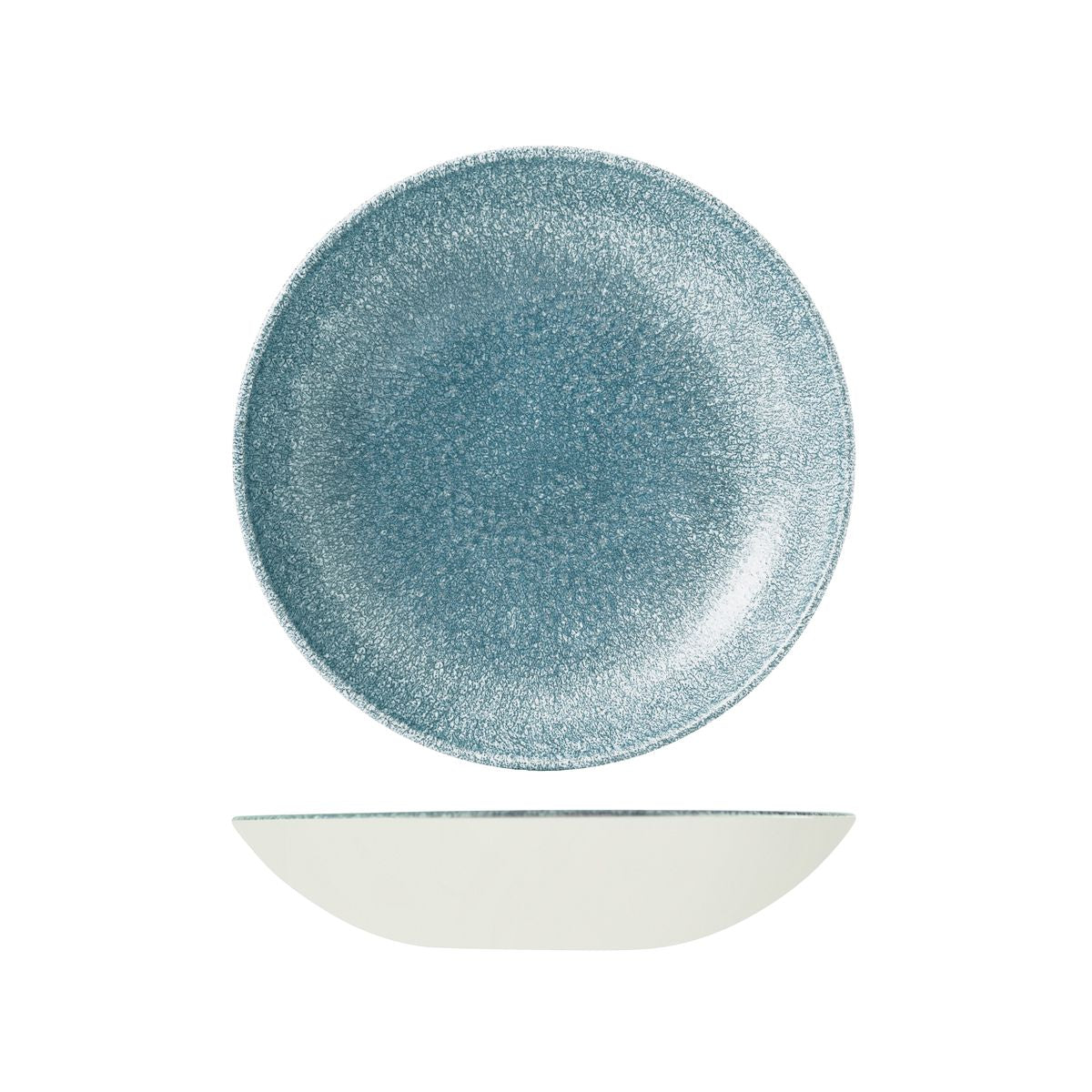 72.9976625.TB Churchill Studio Prints Raku Topaz Blue Round Coupe Bowl 248mm / 1136ml Globe Importers Adelaide Hospitality Supplies