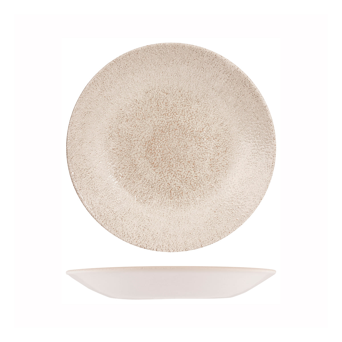 72.9976825.AG Churchill Studio Prints Raku Agate Grey Round Deep Coupe Plate 255mm Globe Importers Adelaide Hospitality Supplies