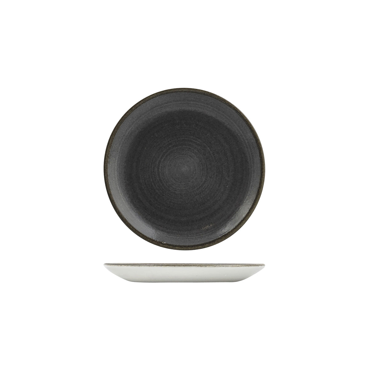 72.9977116.BK Churchill Stonecast Raw Black Round Coupe Plate 165mm Globe Importers Adelaide Hospitality Supplies