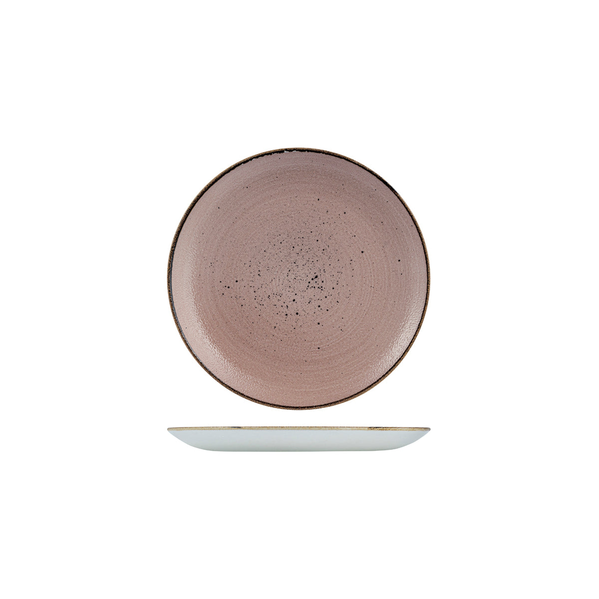 72.9977116.TC Churchill Stonecast Raw Terracotta Round Coupe Plate 165mm Globe Importers Adelaide Hospitality Supplies