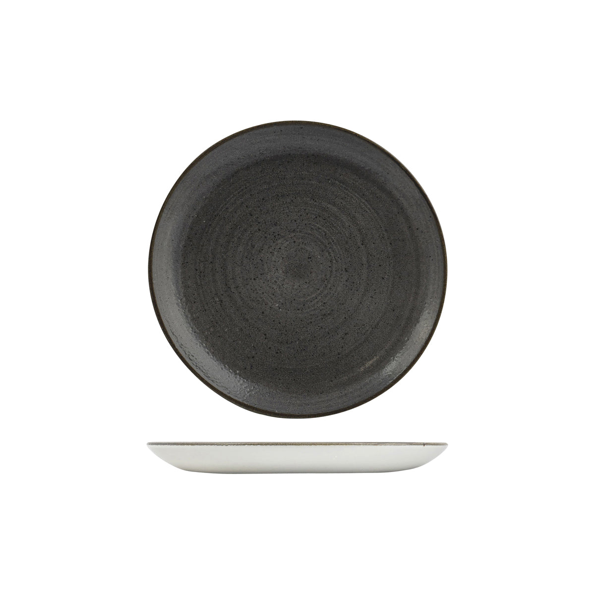 72.9977122.BK Churchill Stonecast Raw Black Round Coupe Plate 217mm Globe Importers Adelaide Hospitality Supplies