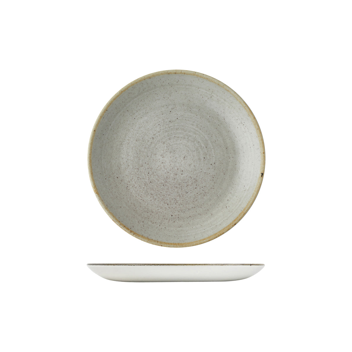 72.9977122.GY Churchill Stonecast Raw Grey Round Coupe Plate 217mm Globe Importers Adelaide Hospitality Supplies