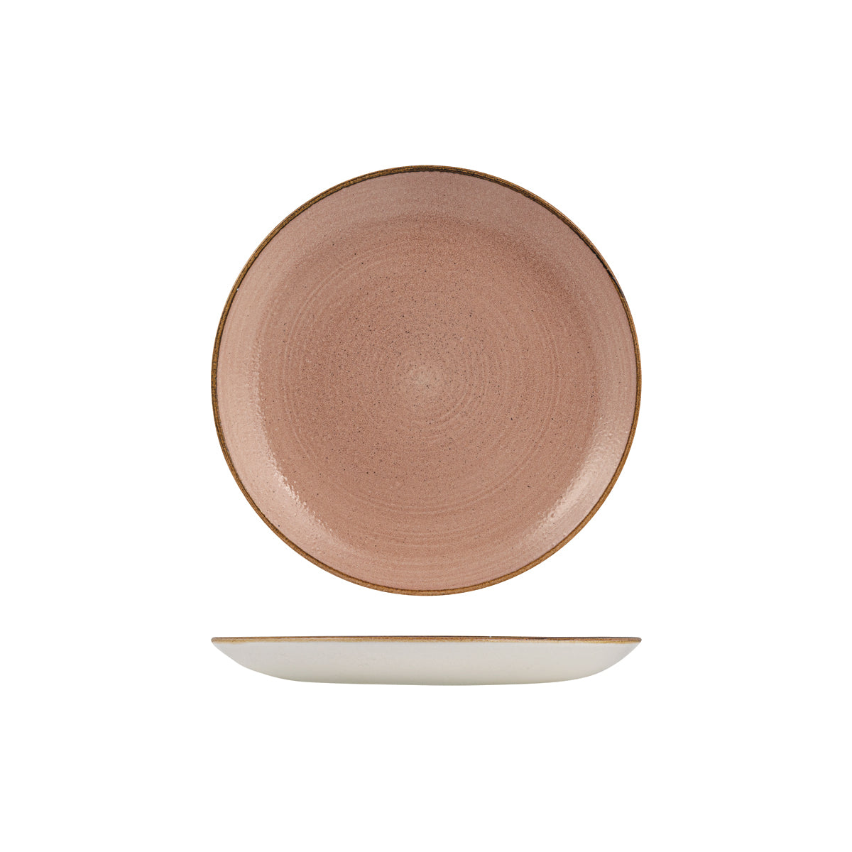72.9977122.TC Churchill Stonecast Raw Terracotta Round Coupe Plate 217mm Globe Importers Adelaide Hospitality Supplies