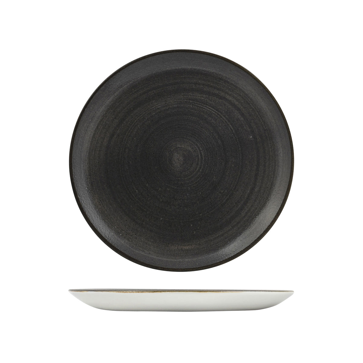 72.9977126.BK Churchill Stonecast Raw Black Round Coupe Plate 260mm Globe Importers Adelaide Hospitality Supplies