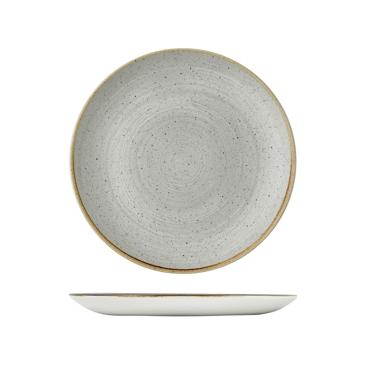 72.9977126.GY Churchill Stonecast Raw Grey Round Coupe Plate 260mm Globe Importers Adelaide Hospitality Supplies