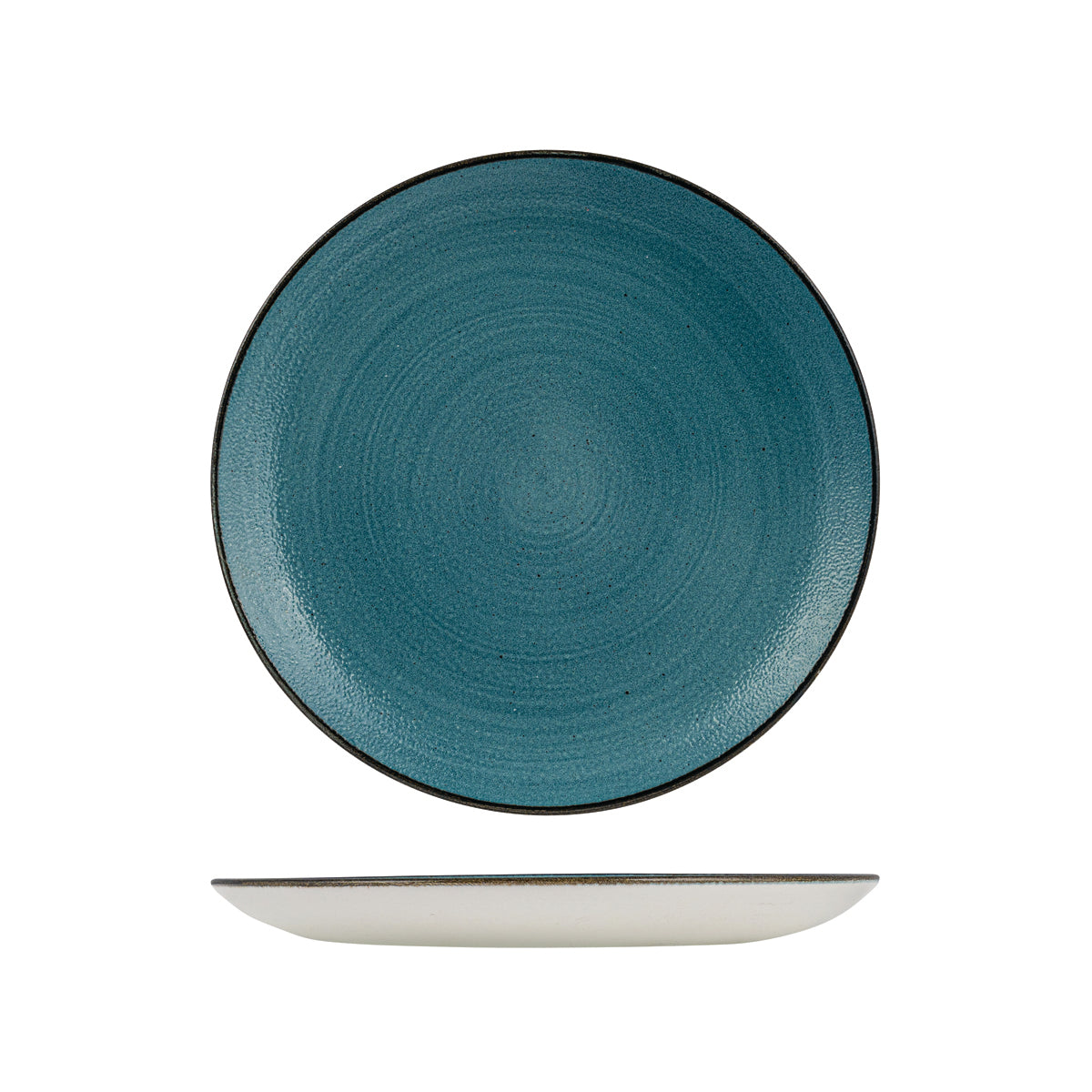 72.9977126.TL Churchill Stonecast Raw Teal Round Coupe Plate 260mm Globe Importers Adelaide Hospitality Supplies