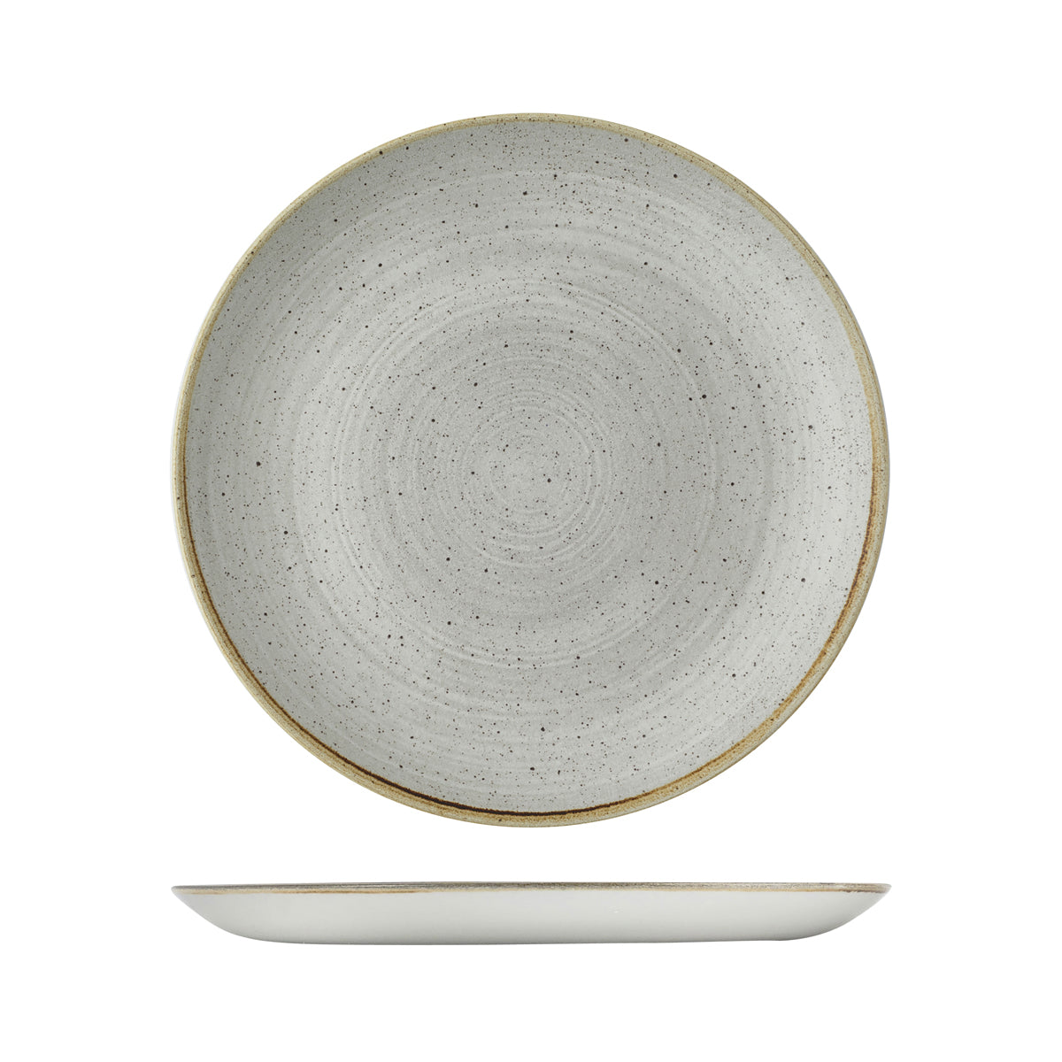 72.9977129.GY Churchill Stonecast Raw Grey Round Coupe Plate 288mm Globe Importers Adelaide Hospitality Supplies