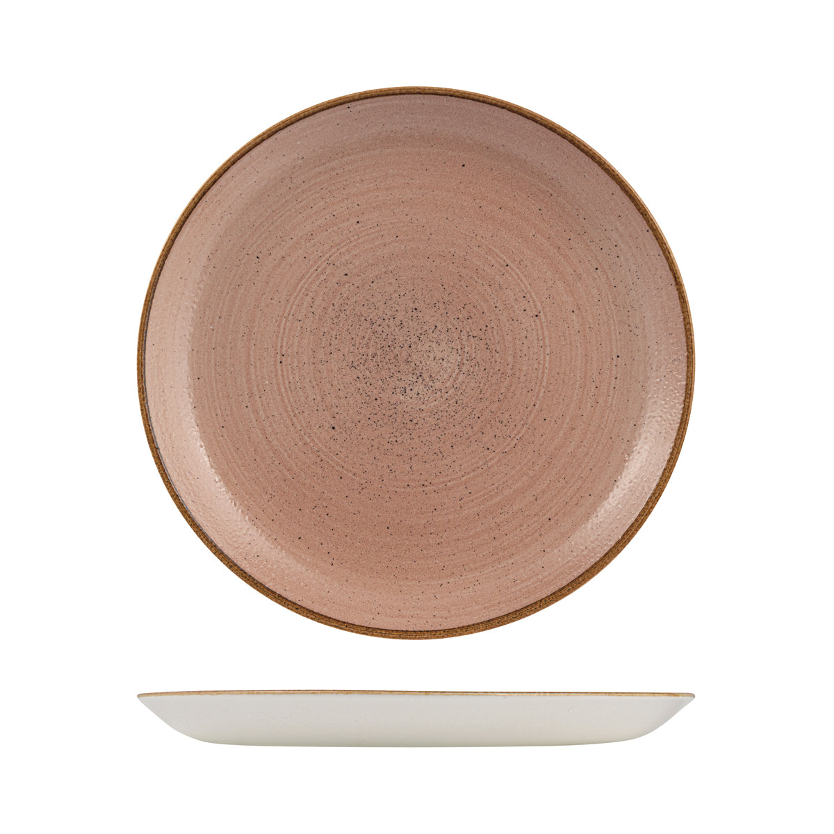 72.9977129.TC Churchill Stonecast Raw Terracotta Round Coupe Plate 288mm Globe Importers Adelaide Hospitality Supplies