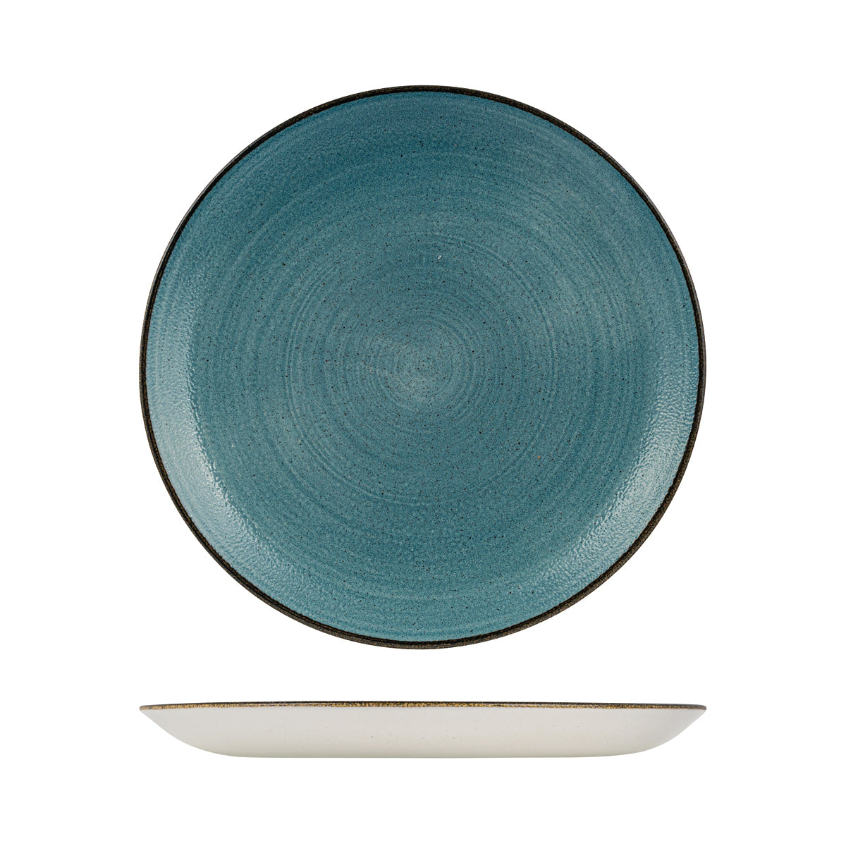 72.9977129.TL Churchill Stonecast Raw Teal Round Coupe Plate 288mm Globe Importers Adelaide Hospitality Supplies