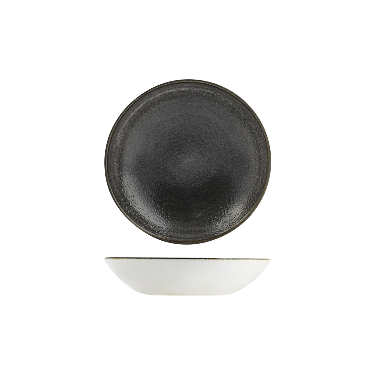 72.9977218.BK Churchill Stonecast Raw Black Round Coupe Bowl 182mm / 426ml Globe Importers Adelaide Hospitality Supplies