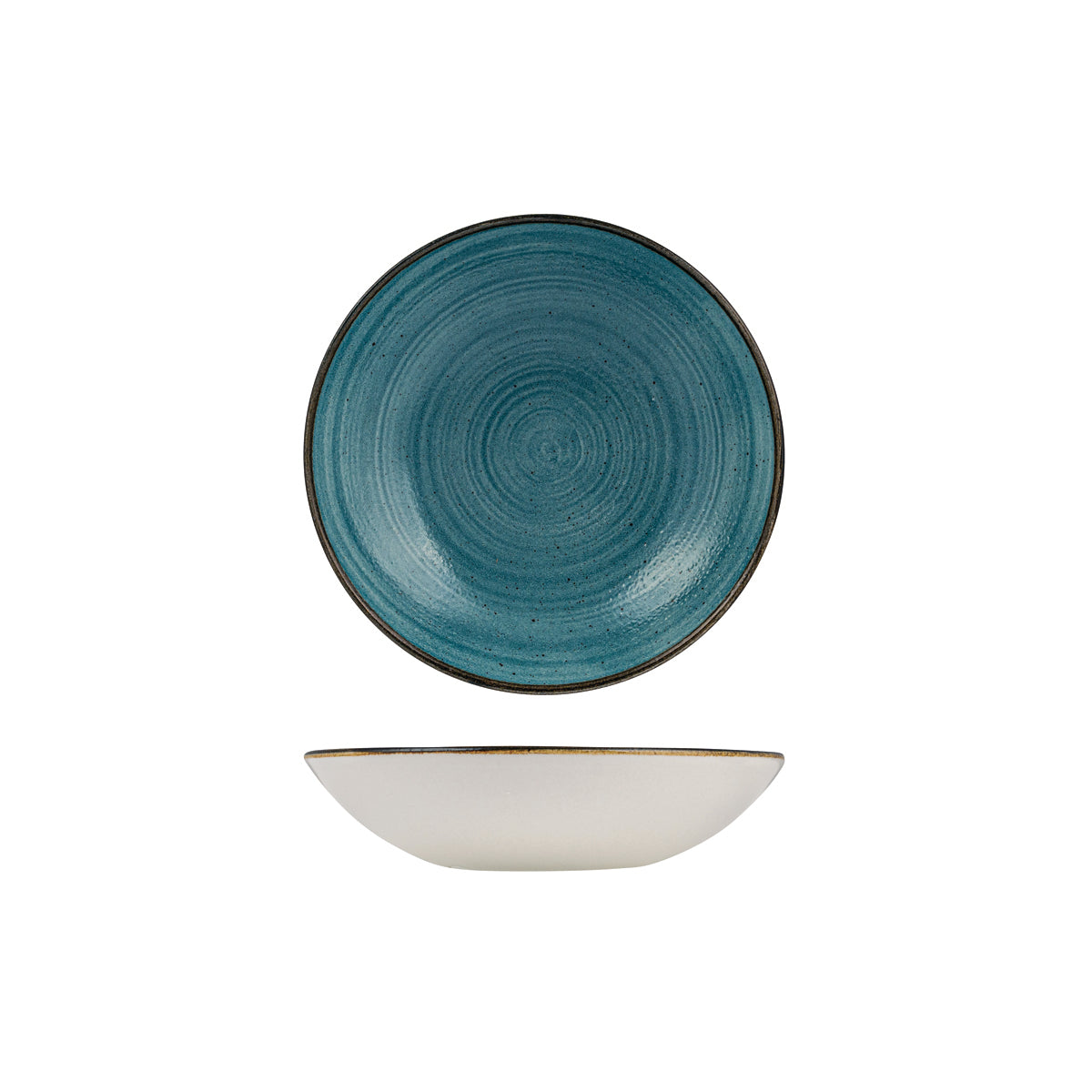 72.9977218.TL Churchill Stonecast Raw Teal Round Coupe Bowl 182mm / 426ml Globe Importers Adelaide Hospitality Supplies