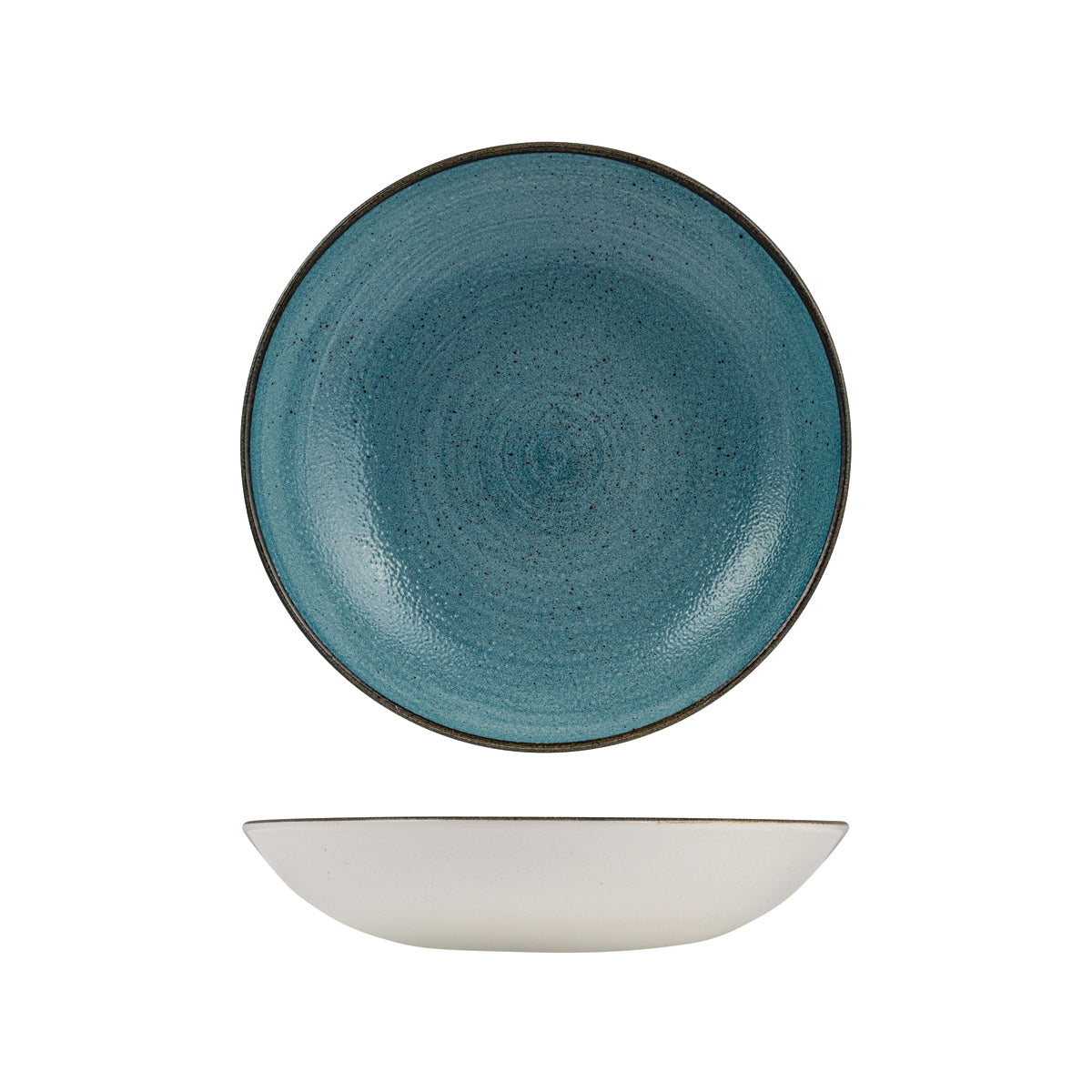 72.9977225.TL Churchill Stonecast Raw Teal Round Coupe Bowl 248mm / 1136ml Globe Importers Adelaide Hospitality Supplies