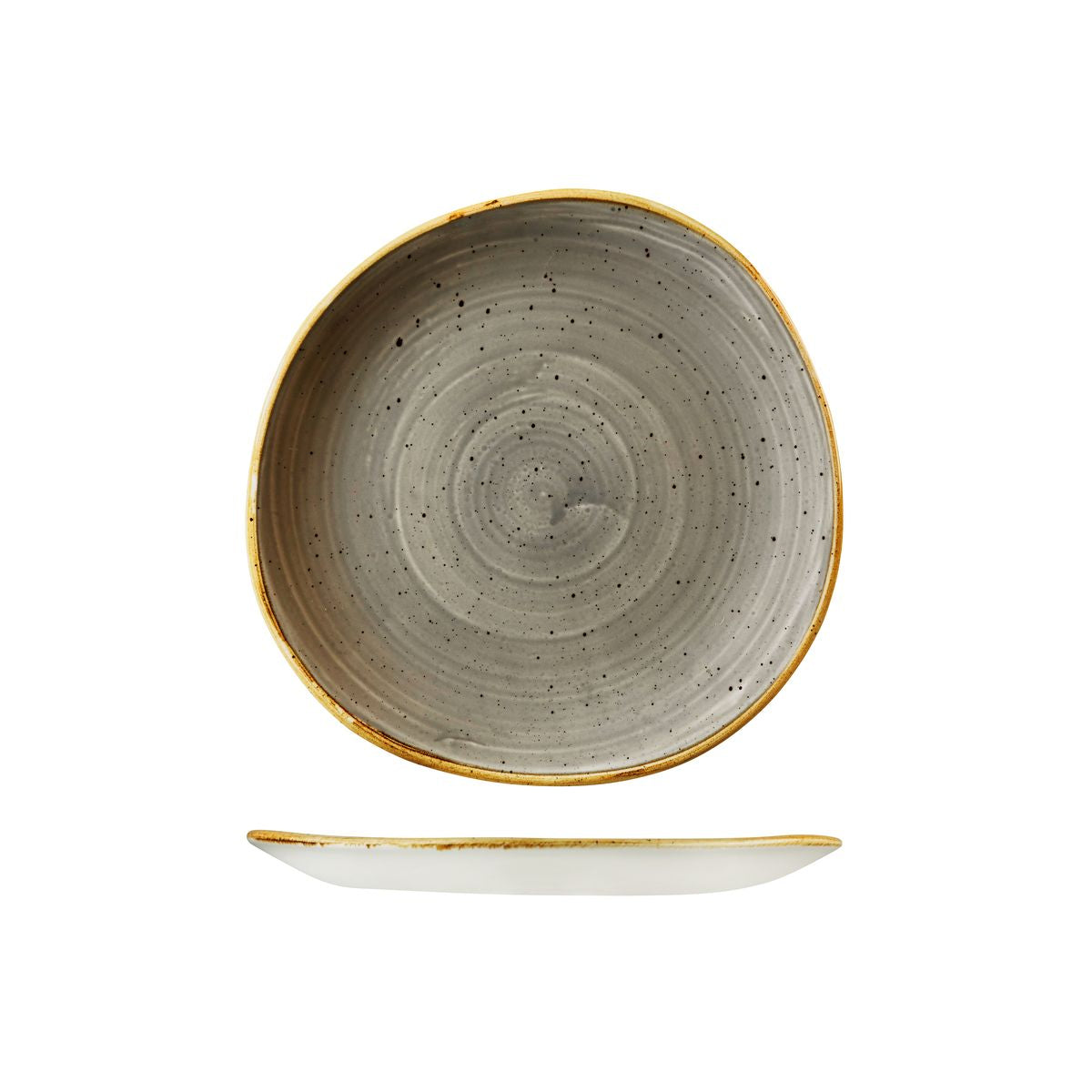 72.9979121.P Churchill Stonecast Peppercorn Grey Round Organic Plate - Trace 210mm Globe Importers Adelaide Hospitality Supplies