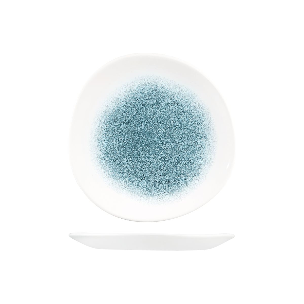 72.9979121.TB Churchill Studio Prints Raku Topaz Blue Round Organic Plate 210mm Globe Importers Adelaide Hospitality Supplies