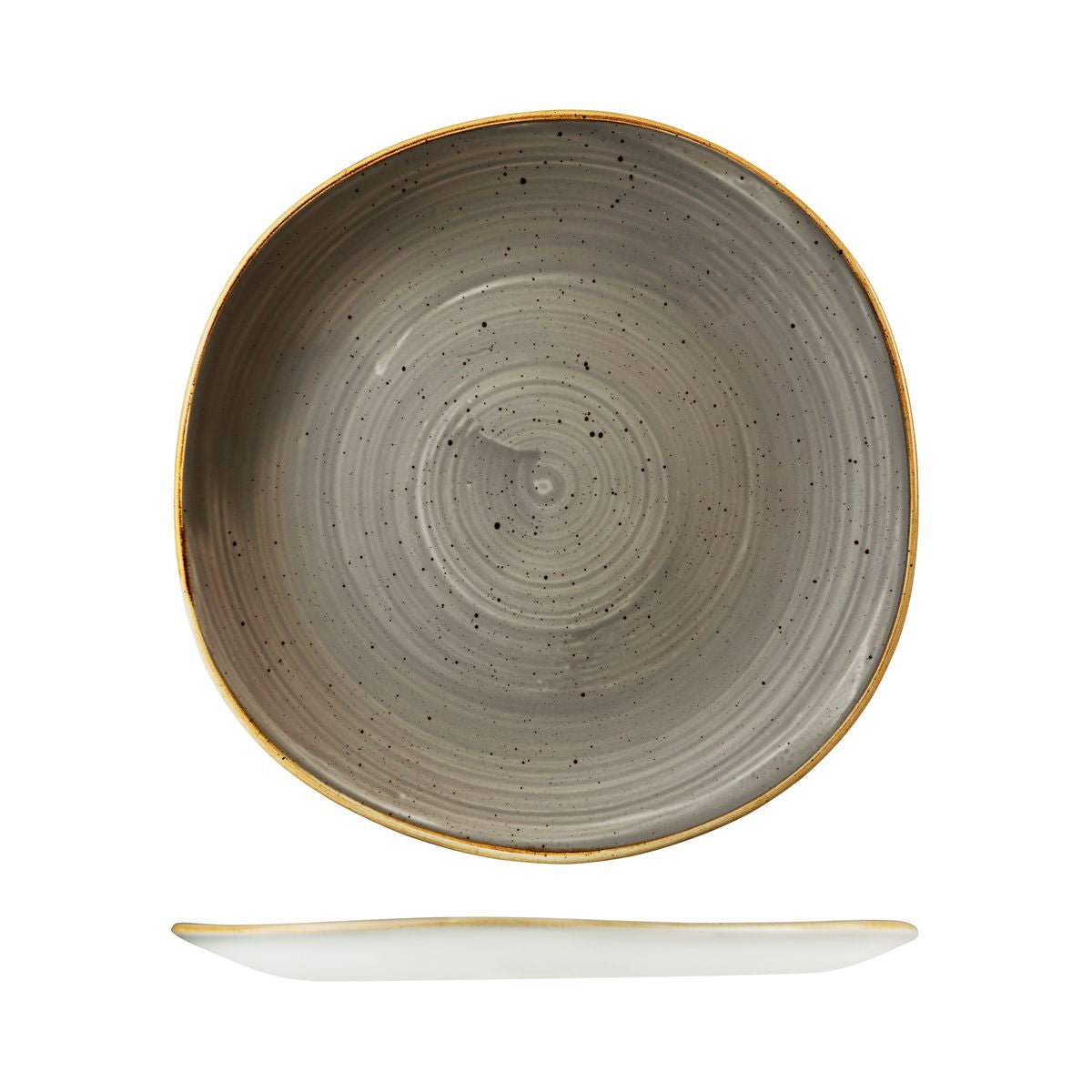 72.9979126.P Churchill Stonecast Peppercorn Grey Round Organic Plate - Trace 264mm Globe Importers Adelaide Hospitality Supplies