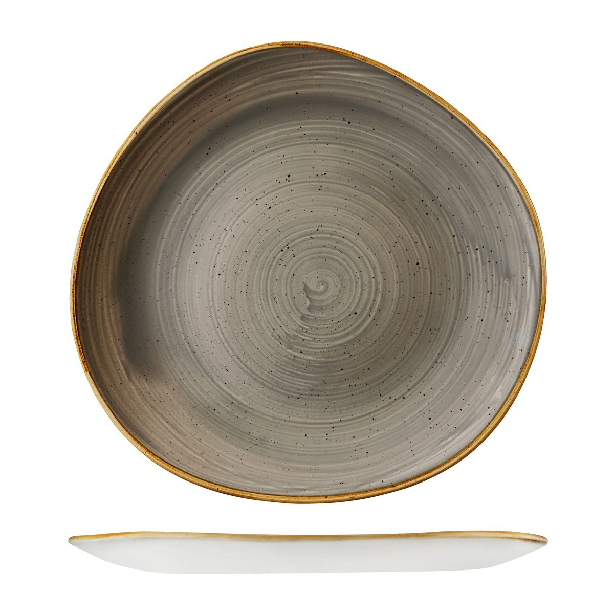 72.9979128.P Churchill Stonecast Peppercorn Grey Round Organic Plate - Trace 286mm Globe Importers Adelaide Hospitality Supplies