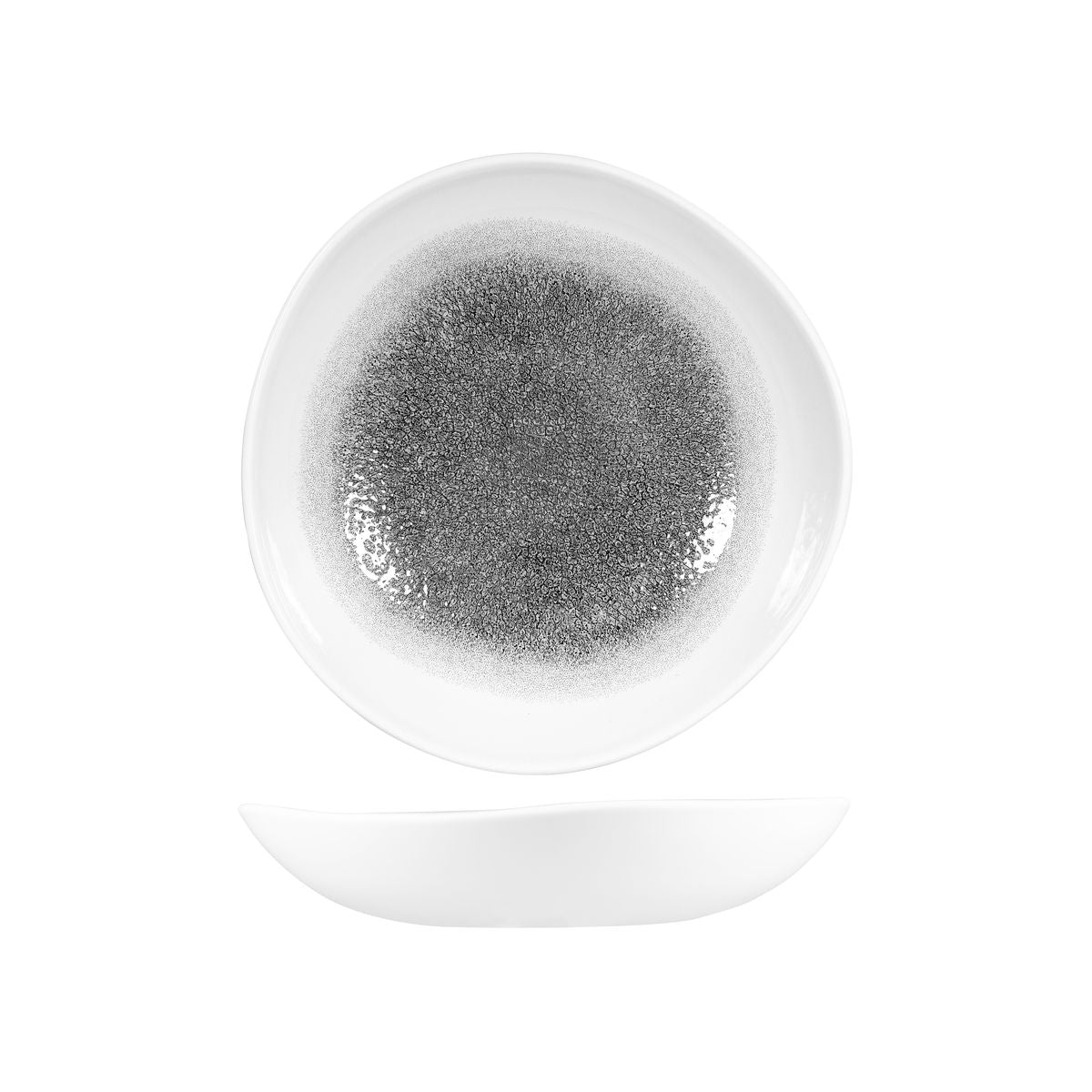 72.9979325.QB Churchill Studio Prints Raku Quartz Black Round Organic Bowl 253mm / 1100ml Globe Importers Adelaide Hospitality Supplies