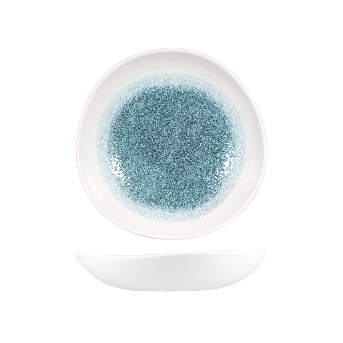 72.9979325.TB Churchill Studio Prints Raku Topaz Blue Round Organic Bowl 253mm / 1100ml Globe Importers Adelaide Hospitality Supplies