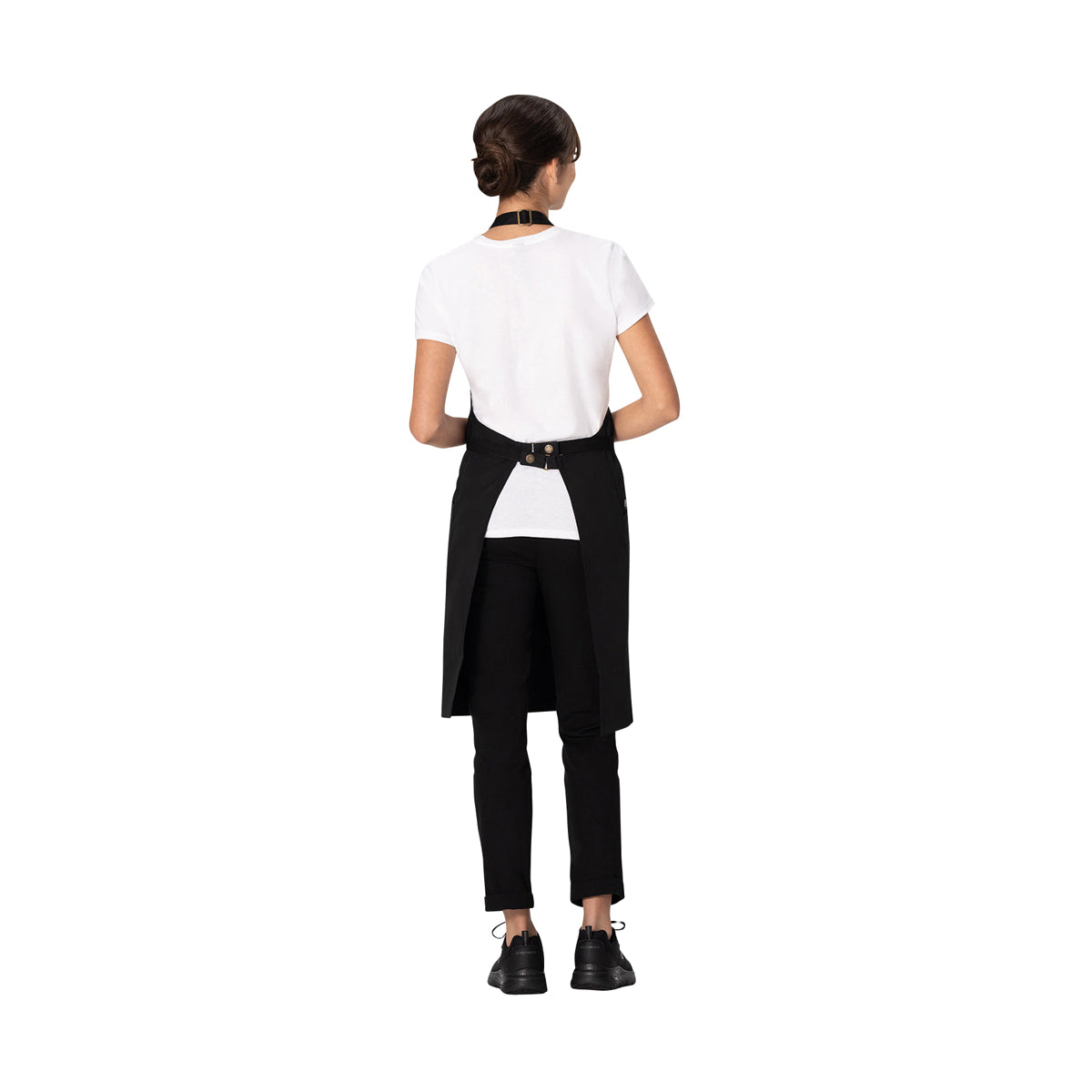 AB802-BLK Chef Works Repreve Lockharte Bib Apron with 2 Pockets Black 800x860mm Globe Importers Adelaide Hospitality Supplies