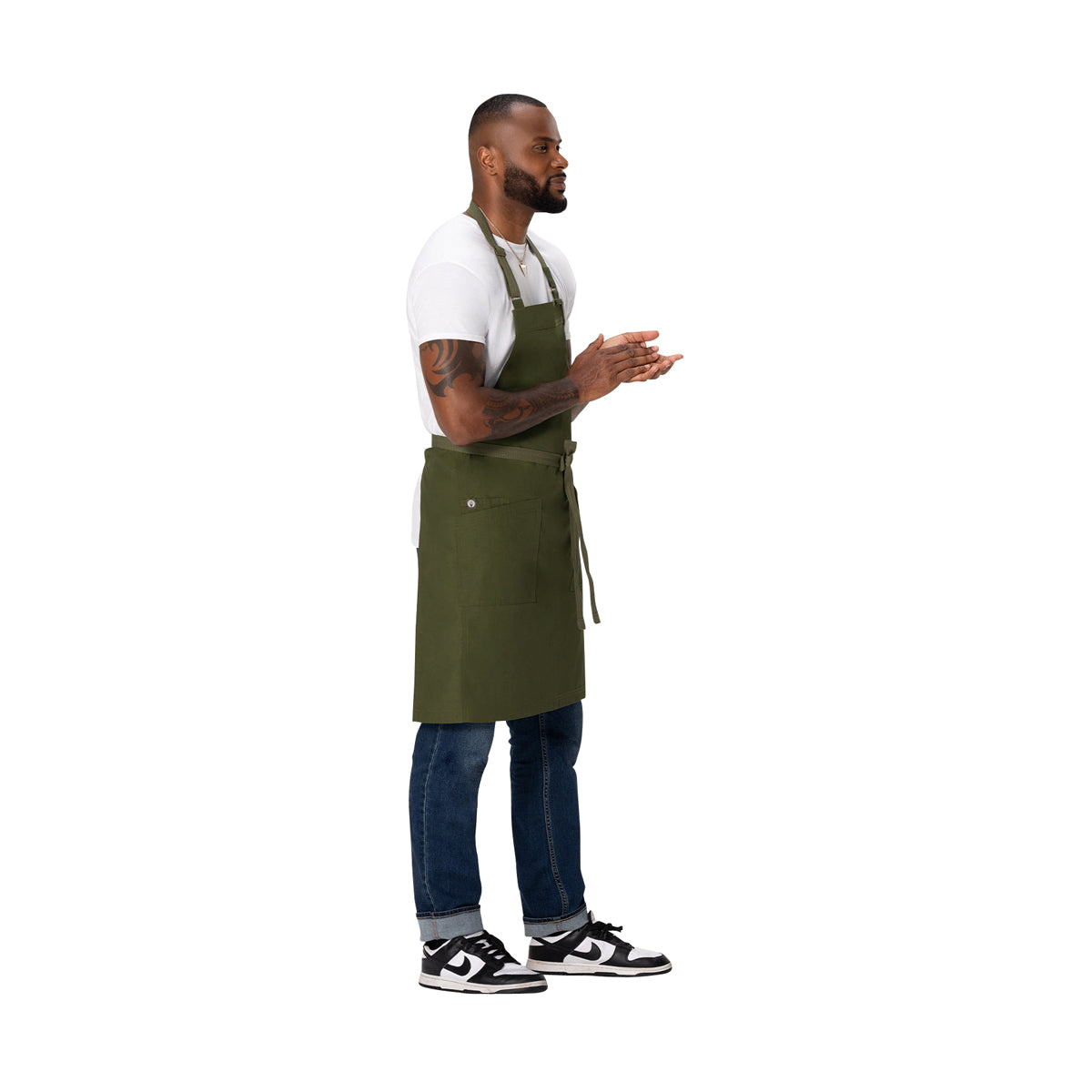AB802.MIL Chef Works Repreve Lockharte Bib Apron with 2 Pockets Military Green 800x860mm Globe Importers Adelaide Hospitality Supplies