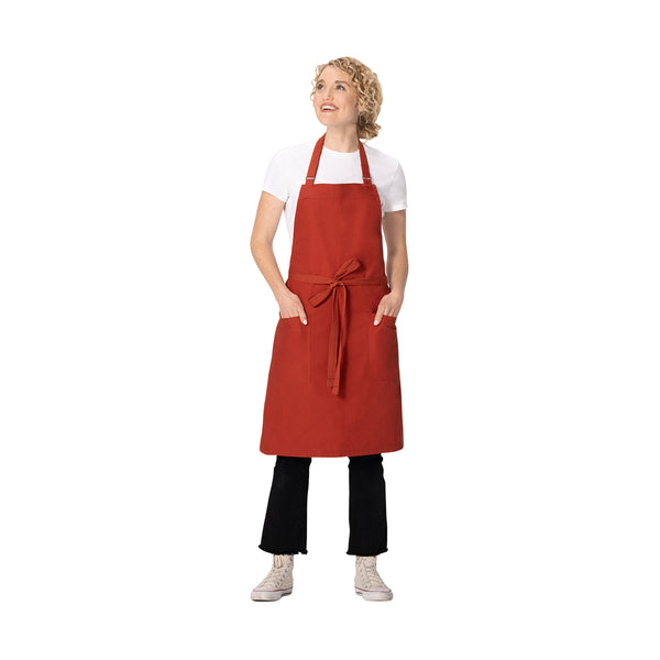 AB802.RUS Chef Works Repreve Lockharte Bib Apron with 2 Pockets Rust 800x860mm Globe Importers Adelaide Hospitality Supplies