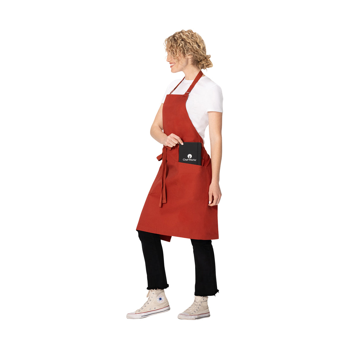 AB802.RUS Chef Works Repreve Lockharte Bib Apron with 2 Pockets Rust 800x860mm Globe Importers Adelaide Hospitality Supplies