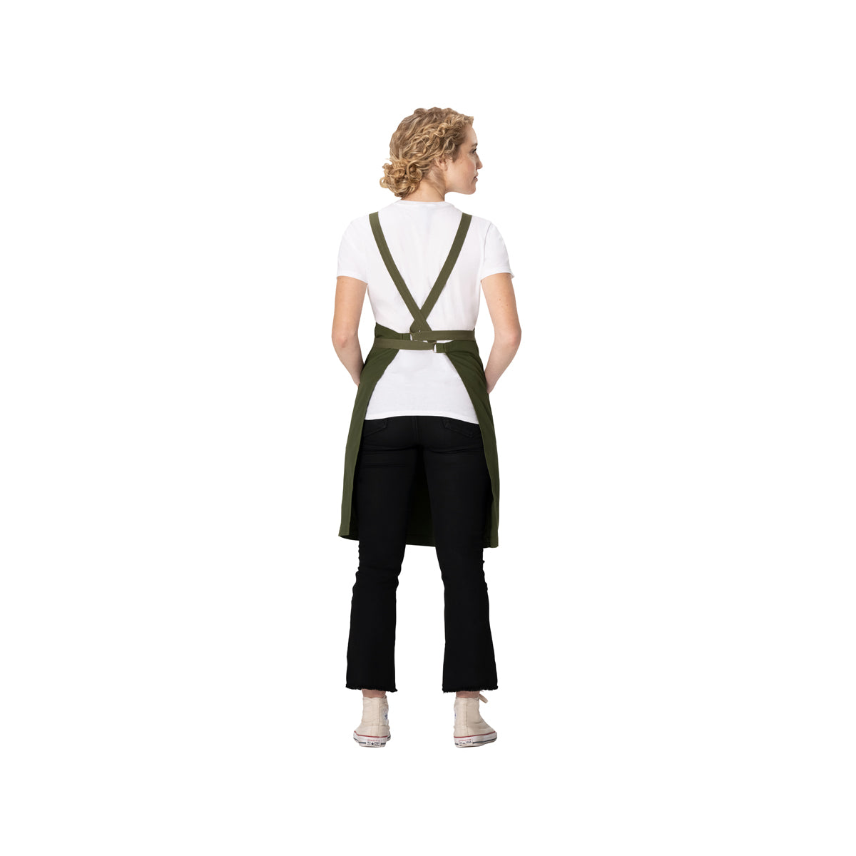ABS04.MIL Chef Works Repreve Lockharte Cross-Back Apron with 2 Pockets Military Green 800x860mm Globe Importers Adelaide Hospitality Supplies