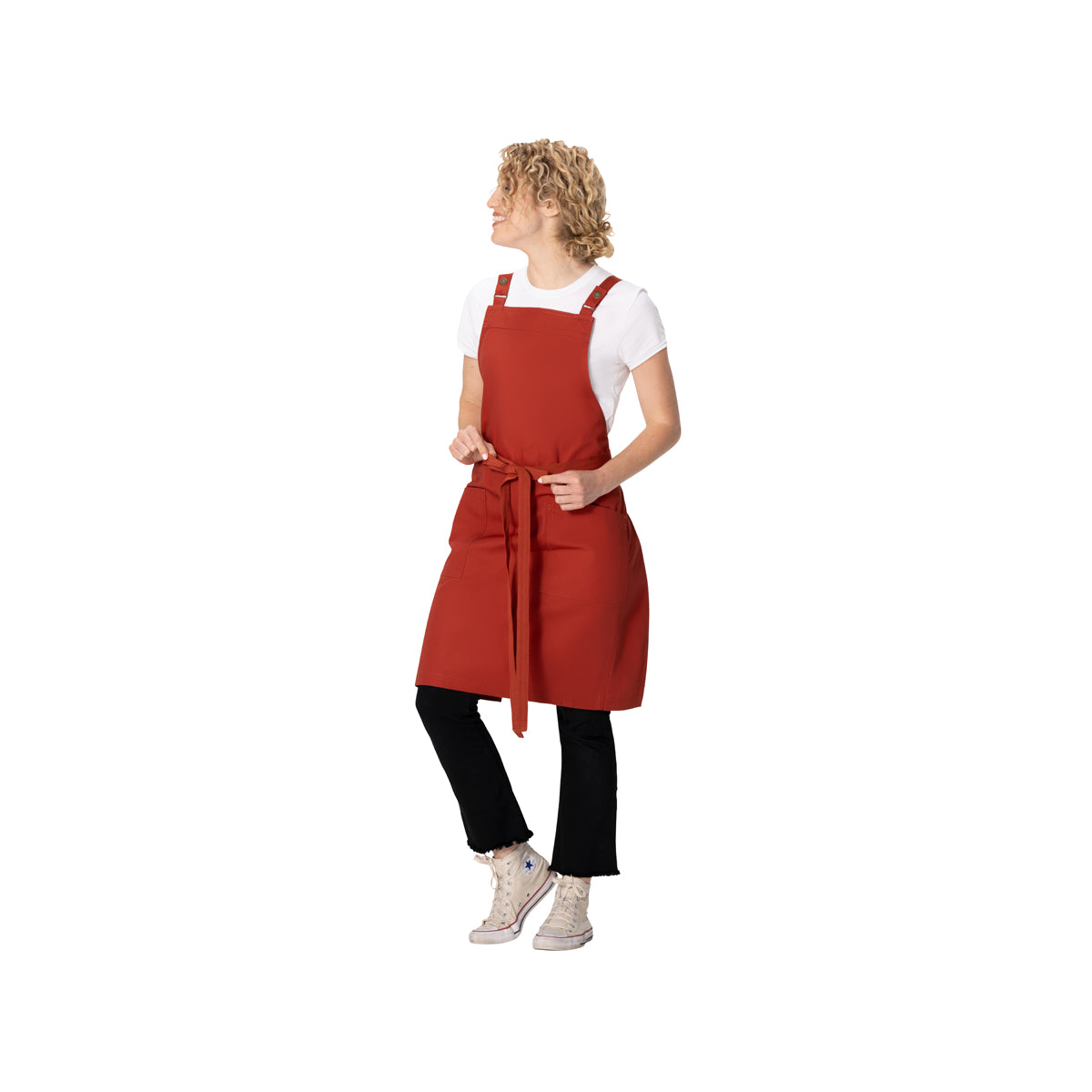 ABS04.RUS Chef Works Repreve Lockharte Cross-Back Apron with 2 Pockets Rust 800x860mm Globe Importers Adelaide Hospitality Supplies