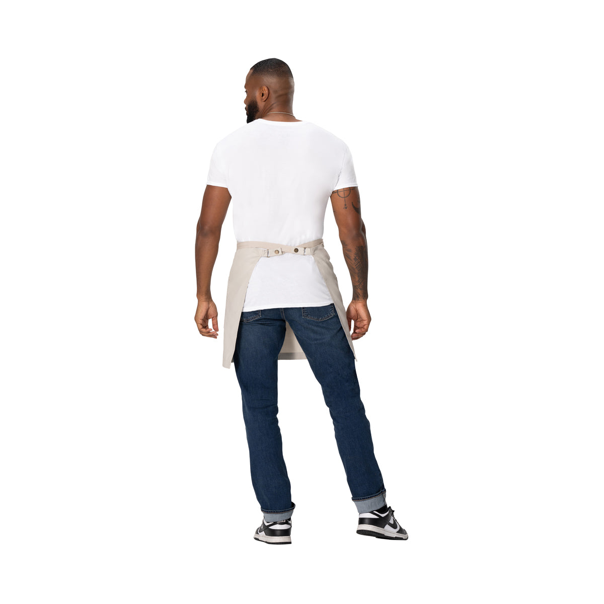 AHS02.ECR Chef Works Repreve Lockharte Waist Apron with 2 Pockets Ecru 800x485mm Globe Importers Adelaide Hospitality Supplies