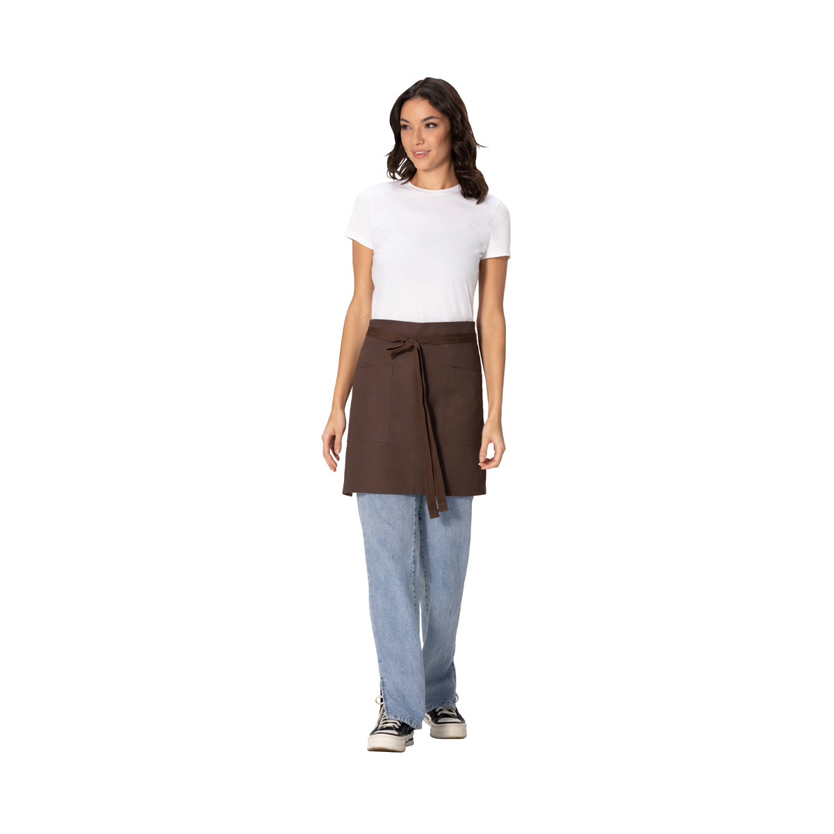 AHS02.ESP Chef Works Repreve Lockharte Waist Apron with 2 Pockets Espresso 800x485mm Globe Importers Adelaide Hospitality Supplies