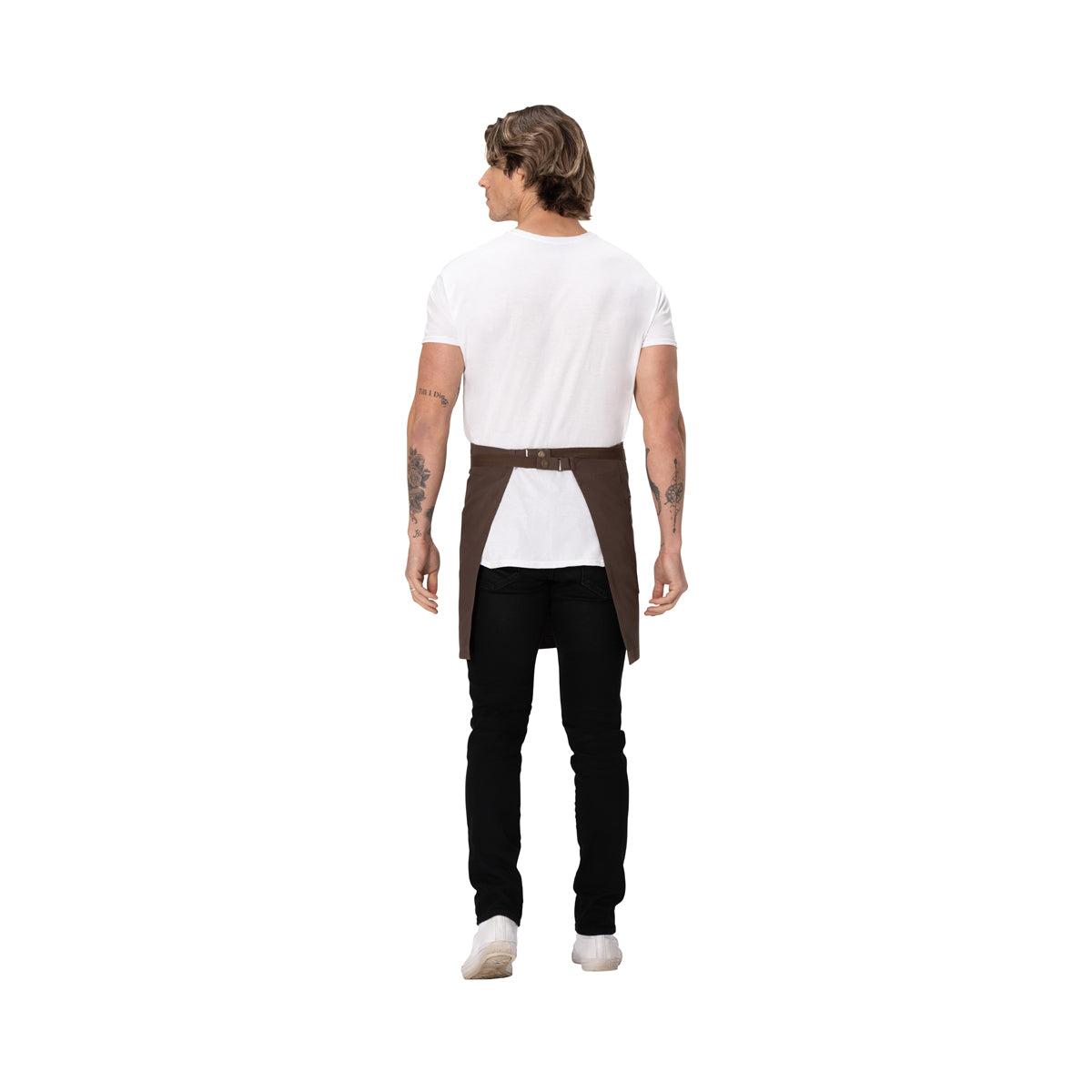 AHS02.ESP Chef Works Repreve Lockharte Waist Apron with 2 Pockets Espresso 800x485mm Globe Importers Adelaide Hospitality Supplies