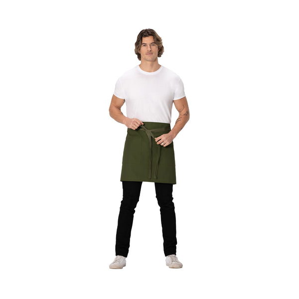 AHS02.MIL Chef Works Repreve Lockharte Waist Apron with 2 Pockets Military Green 800x485mm Globe Importers Adelaide Hospitality Supplies