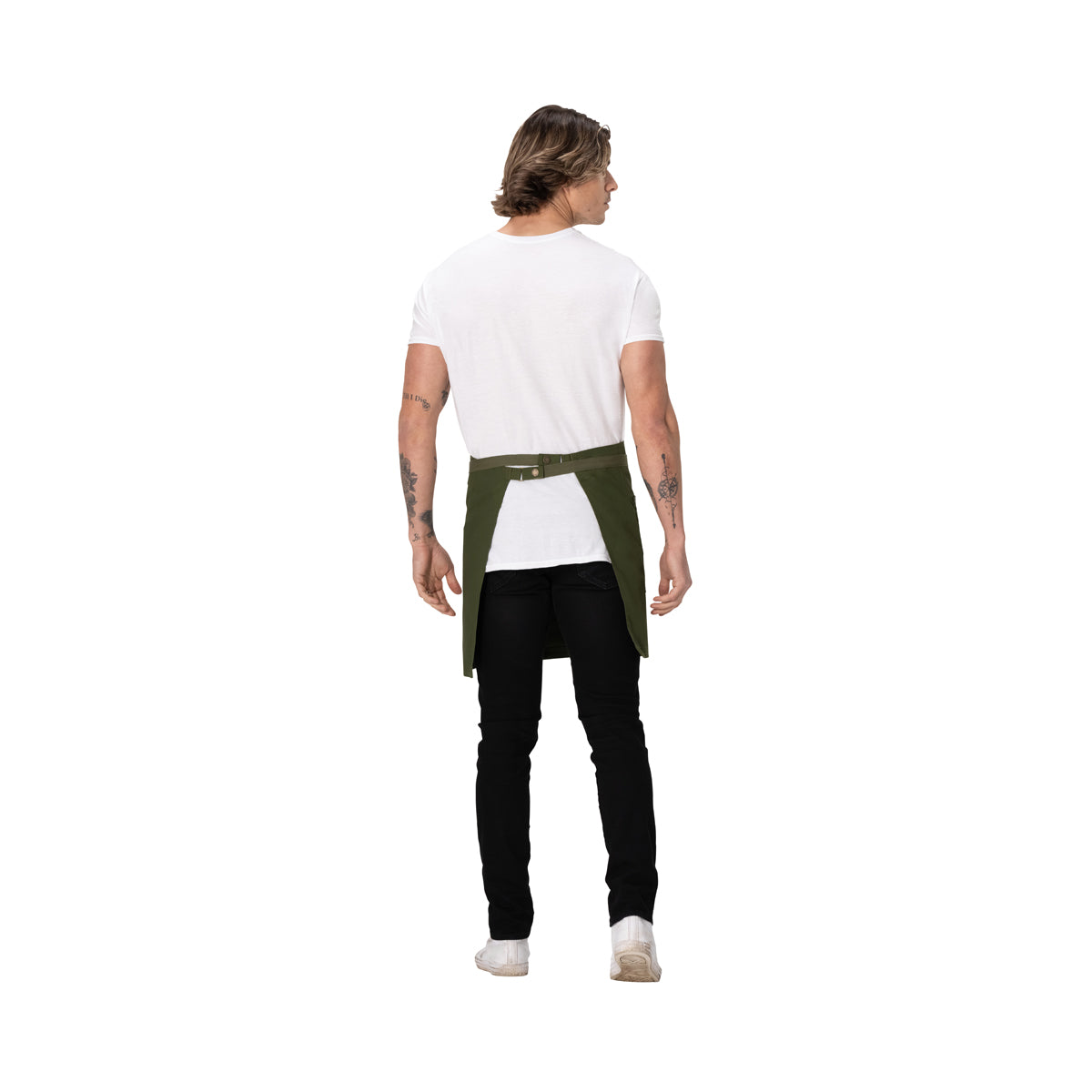 AHS02.MIL Chef Works Repreve Lockharte Waist Apron with 2 Pockets Military Green 800x485mm Globe Importers Adelaide Hospitality Supplies