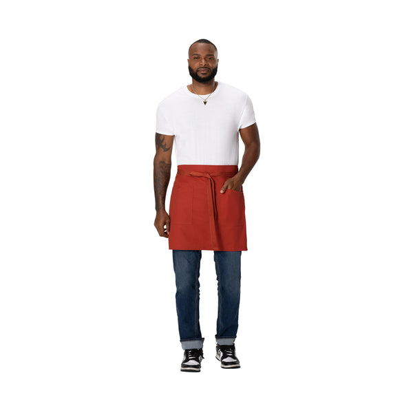 AHS02.RUS Chef Works Repreve Lockharte Waist Apron with 2 Pockets Rust 800x485mm Globe Importers Adelaide Hospitality Supplies