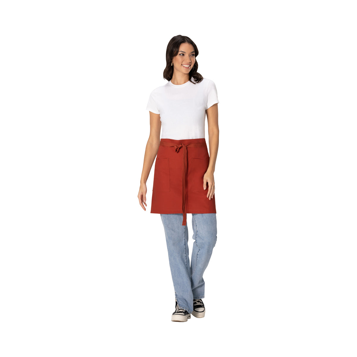 AHS02.RUS Chef Works Repreve Lockharte Waist Apron with 2 Pockets Rust 800x485mm Globe Importers Adelaide Hospitality Supplies