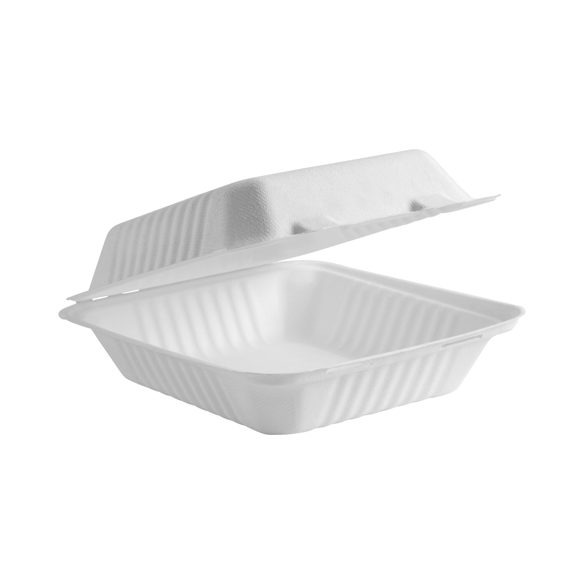BP.B-DHL-81-PF BioPak BioCane Dinner Clam Plant Fibre White 200x220x80mm Globe Importers Adelaide Hospitality Supplies