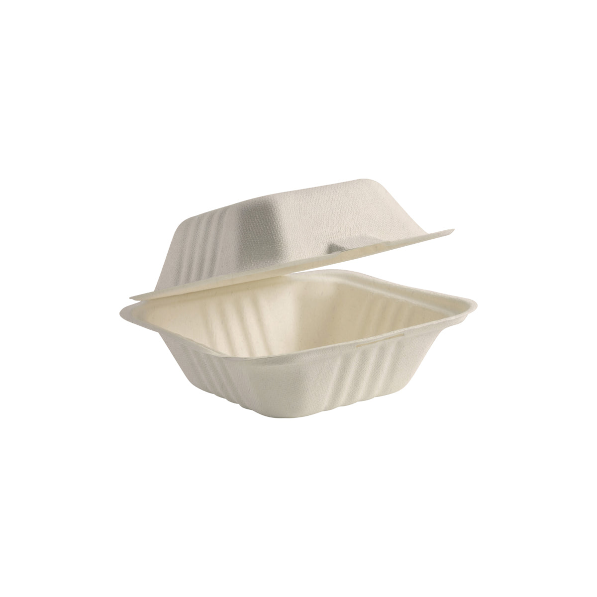 BP.B-HL-66-N-PF BioPak BioCane Burger Clam Plant Fibre Natural 150x150x80mm Globe Importers Adelaide Hospitality Supplies