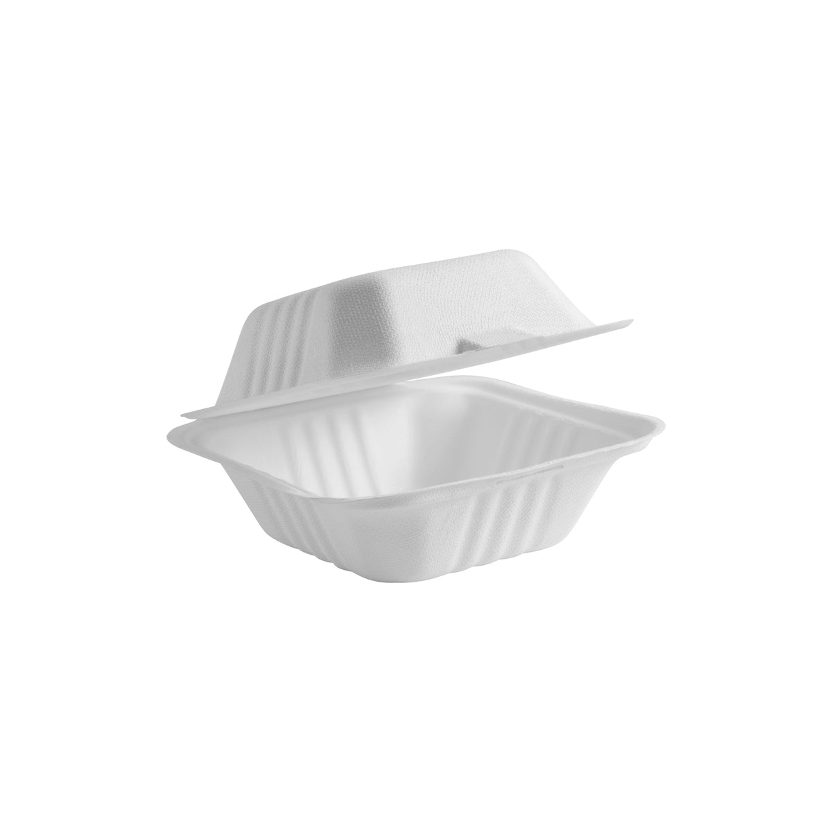 BP.B-HL-66-PF BioPak BioCane Burger Clam Plant Fibre White 150x150x80mm Globe Importers Adelaide Hospitality Supplies