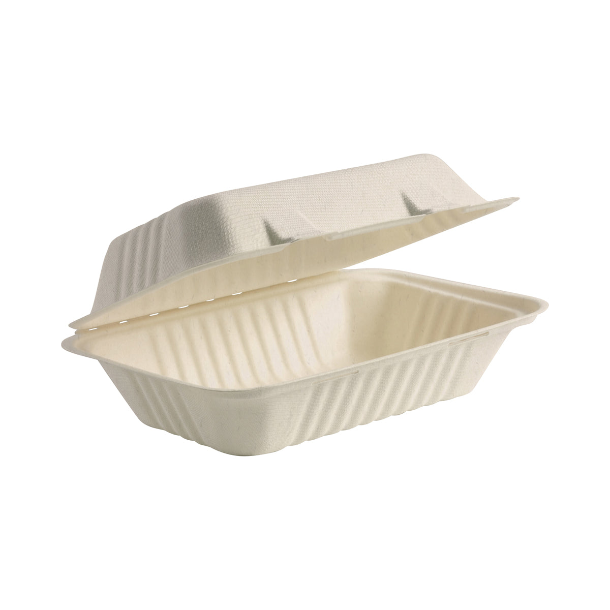BP.B-HL-96-N-PF BioPak BioCane Snack Clam Plant Fibre Natural 230x150x80mm Globe Importers Adelaide Hospitality Supplies