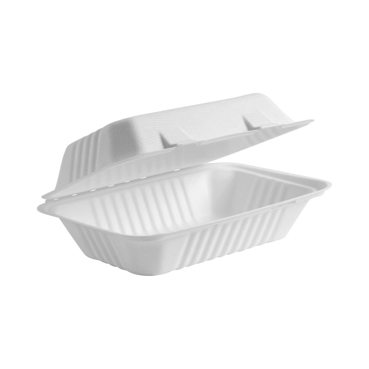 BP.B-HL-96-PF BioPak BioCane Snack Clam Plant Fibre White 230x150x80mm Globe Importers Adelaide Hospitality Supplies
