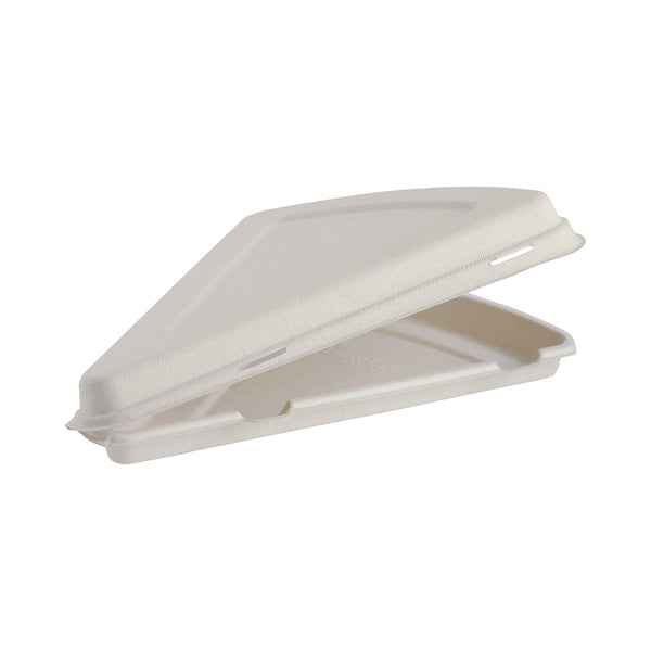 BP.B-HLP-N-PF BioPak BioCane Pizza Clam Plant Fibre Natural 280x160x40mm To Suit 9" Pizza Globe Importers Adelaide Hospitality Supplies
