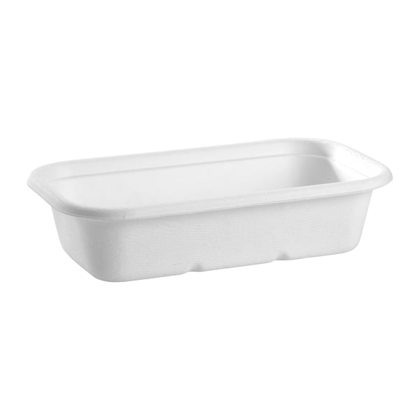 BP.B-LB-1000-W-PF BioPak BioCane Oblong Takeaway Container Plant Fibre White 1000ml Globe Importers Adelaide Hospitality Supplies