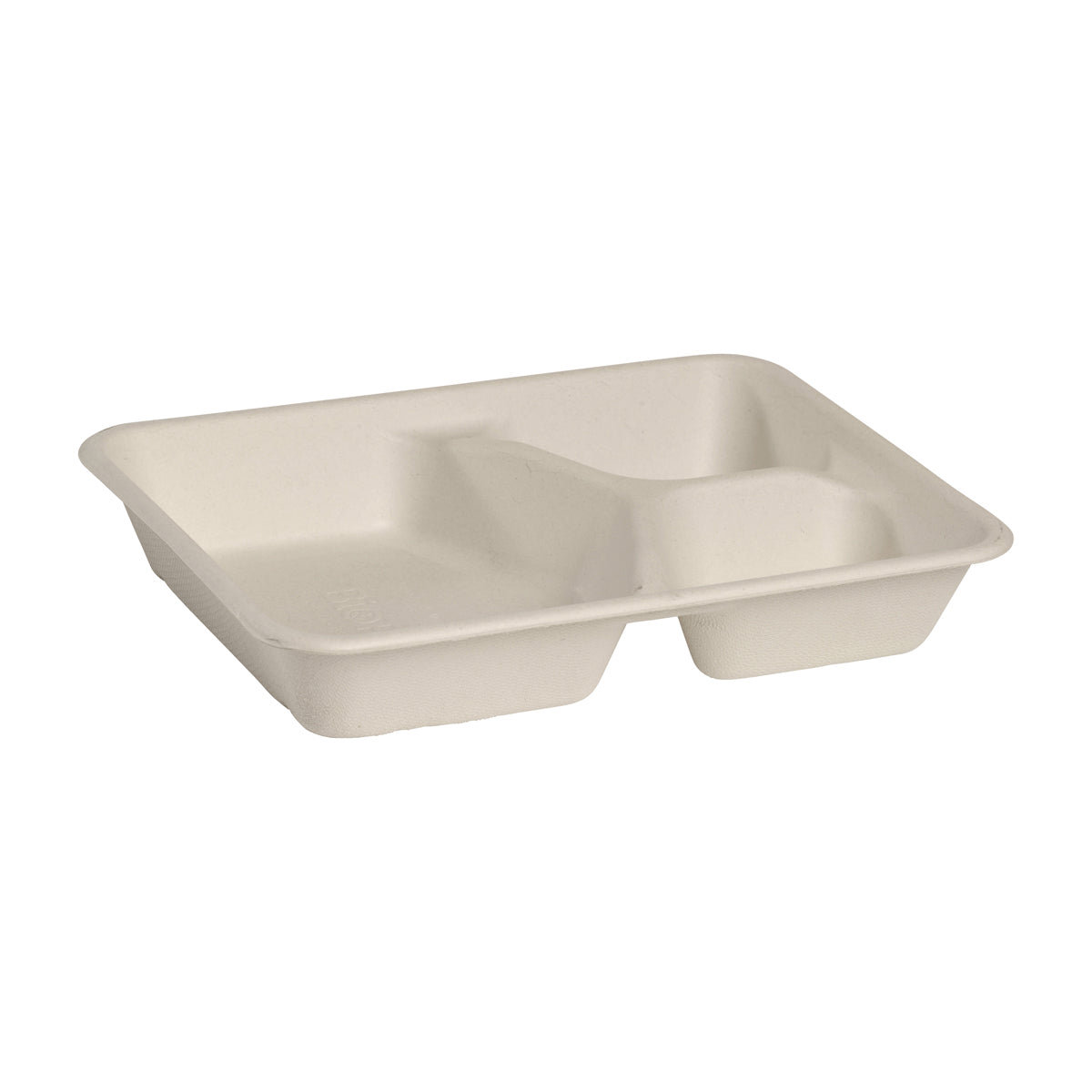BP.B-LB-3C-N-PF BioPak BioCane Rectangular Takeaway Container 3-Compartment Plant Fibre Natural 240x180x40mm / 470ml+150ml+150ml Globe Importers Adelaide Hospitality Supplies